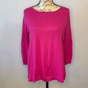 Garnet Hill bow detail silk/cotton sweater v-back small